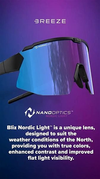 Kerékpáros szemüveg BLIZ - BREEZE NANO OPTICS Nordic Light Matt Black Orange w Blue Multi Cat.1 + Brown w Silver Mirror Jellemzők/technológia