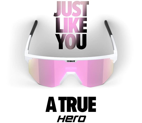 Cyklistické okuliare Bliz Hero Matt White Brown w Pink Multi Cat.3 ...