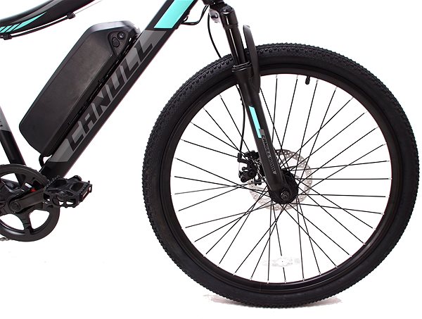 Elektromos kerékpár CANULL GT-26 MTBS M-es méret fekete/türkiz Jellemzők/technológia