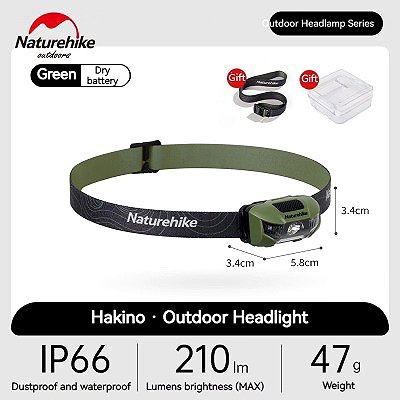 Headlamp Naturehike headlamp green - 210 lm .