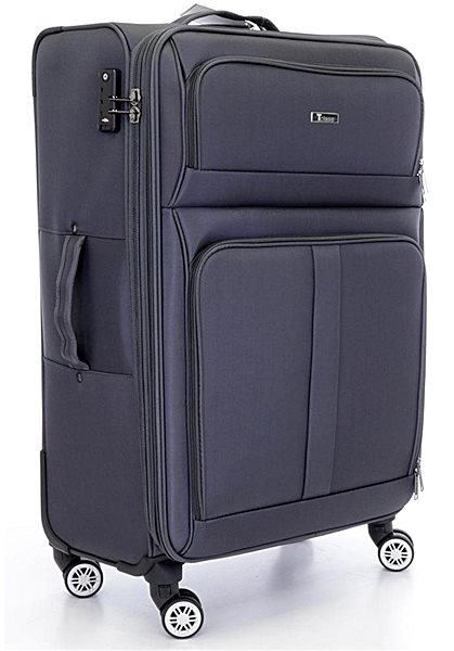 Cestovný kufor Veľký cestovný kufor T-class® 932, sivý, XL Predná strana – 3D