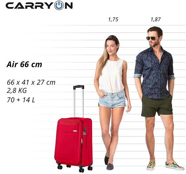 CARRY ON Air Cherry Red size M suitcase.