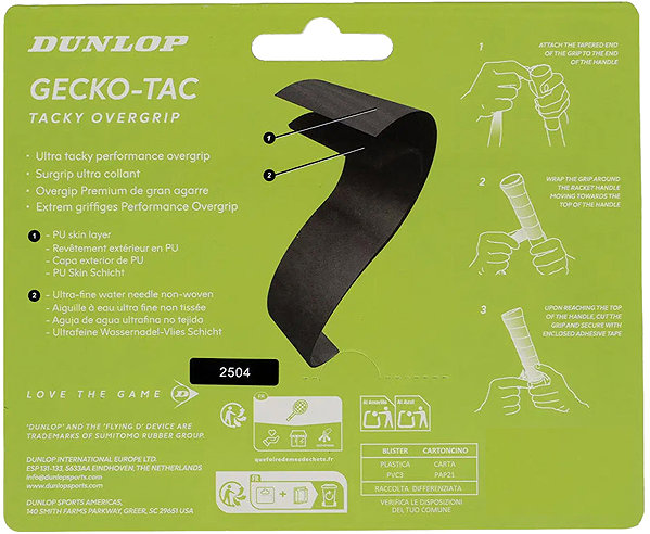 Dunlop Geko Tac racquet wrap white .