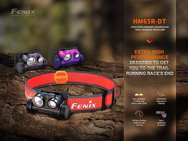 Headlamp Fenix HM65R-DT dark purple .