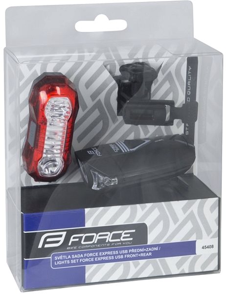 Svetlo na bicykel Force Express USB predné + zadné ...