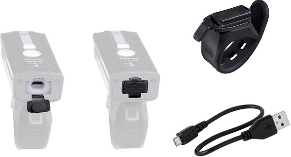 Kerékpár lámpa Force Alert F 350 lm USB, fekete ...