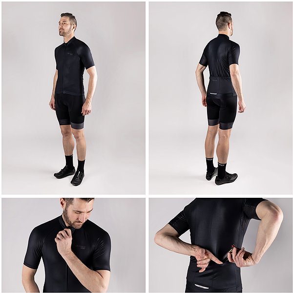 Cycling jersey Force Pure short sleeve jersey, black XXL .
