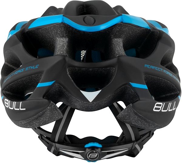 Prilba na bicykel Force BULL, čierno-modrá L – XL, 58 cm – 61 cm Zadná strana