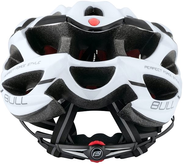 Prilba na bicykel Force BULL, bielo-čierna S – M, 54 cm – 58 cm Zadná strana