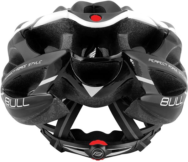 Prilba na bicykel Force BULL, čierno-biela S – M, 54 cm – 58 cm Zadná strana