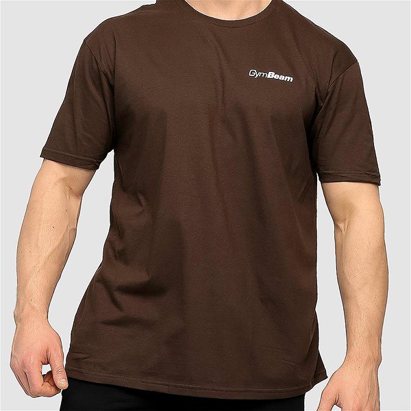 Póló GymBeam Basic Férfi póló, Chocolate Brown, XL ...