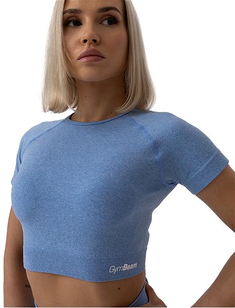 Tričko GymBeam Dámske tričko FLO Crop Top Blue L ...