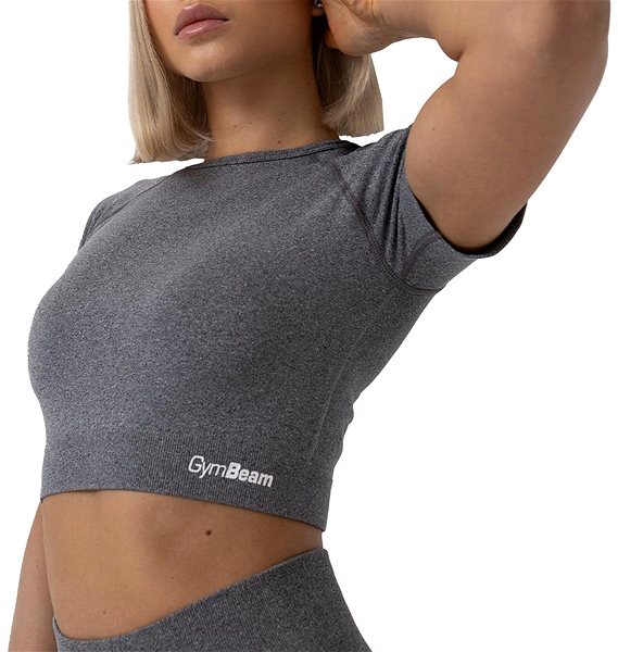 Póló GymBeam FLO Crop Top Grey S női póló ...