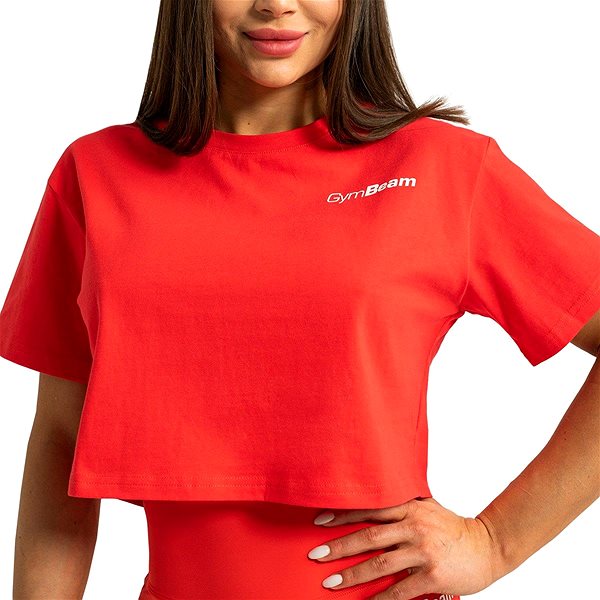 Póló GymBeam Limitless Női cropped póló, Hot Red, M ...