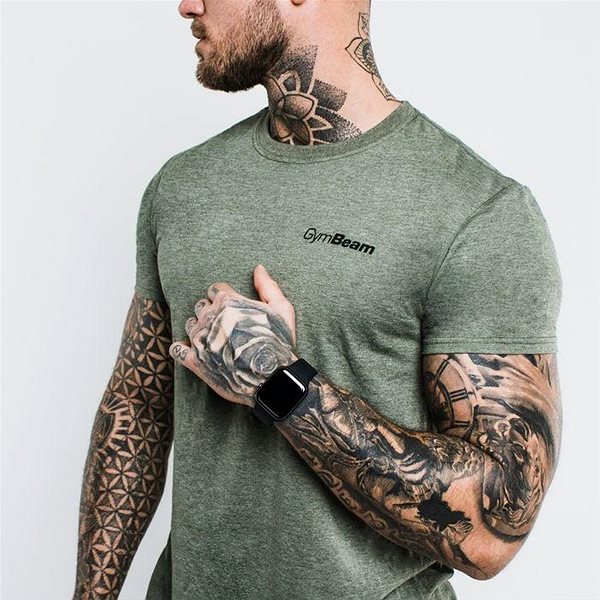 Póló GymBeam férfi póló Basic Heather Military XXL ...