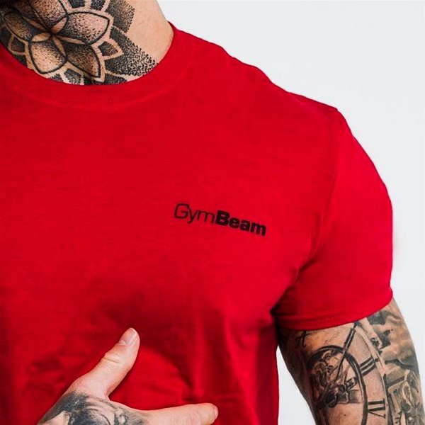 Póló GymBeam férfi póló Basic Cherry Red L ...