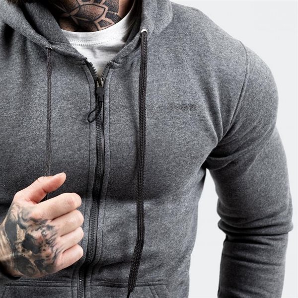 Mikina GymBeam pánská mikina Zipper Hoodie Grey Black M ...
