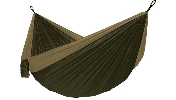 Hammock HAMAKA Camping (brown)+Tree strap SET Lateral view