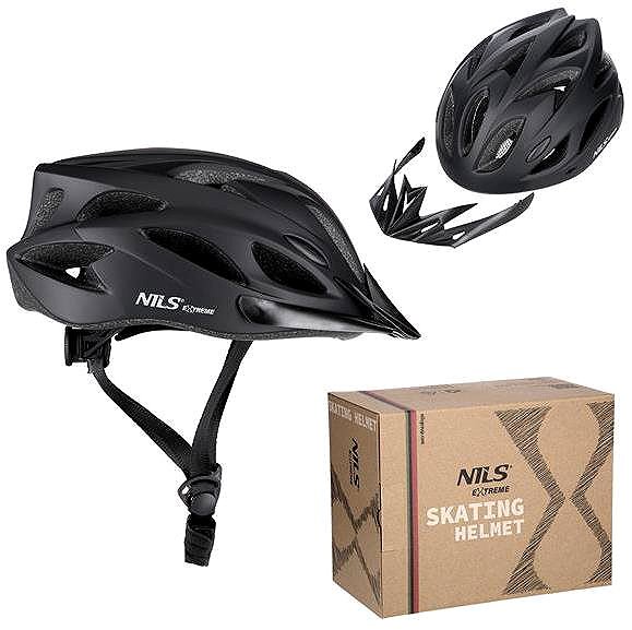 Bicycle helmet NILS EXTREME MTW291 black size. S (50-59 cm) helmet .