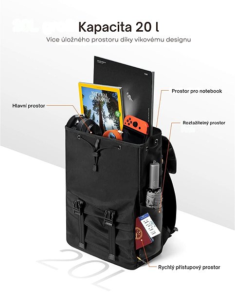 Backpack INATECK Travel backpack for modern travellers 20 l .