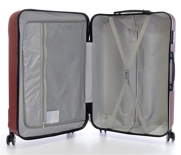 Cestovný kufor T-class 796, veľ. XL, TSA zámok, (vínový), 75 × 49 × 30 cm Vlastnosti/technológia 3