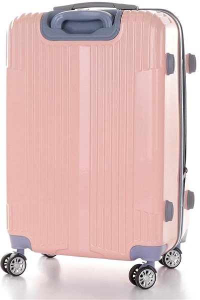 Cestovný kufor T-class TPL-5001, veľ. L, TSA zámok, rozšíriteľný, (ružový), 65 x 42 x 26 cm Zadná strana