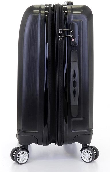Cestovný kufor T-class TPL-7002, veľ. M, TSA zámok, rozšíriteľné, (čierna), 55 × 34 × 23,5 cm Bočný pohľad
