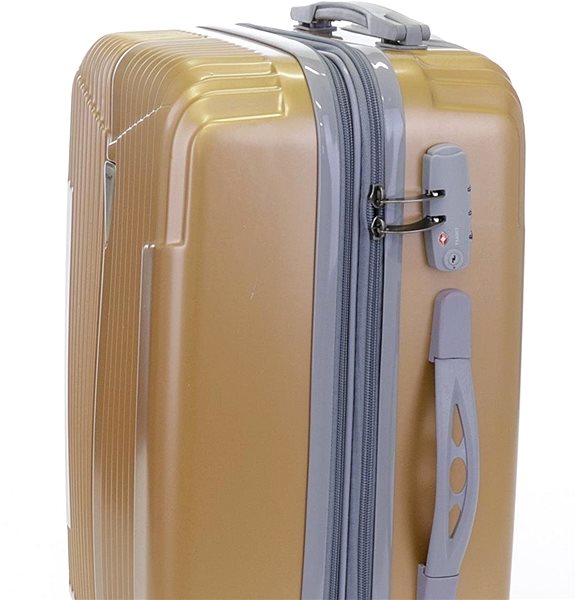 Cestovný kufor T-class TPL-5001, veľ. M , TSA zámok, rozšíriteľné, (zlatá), 55 × 34 × 23,5 cm Vlastnosti/technológia