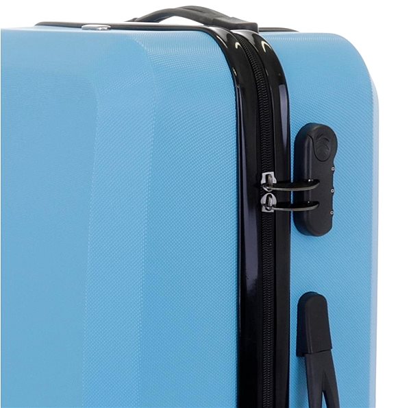 Cestovný kufor T-class TPL-3011, veľ. M, ABS, (modrá), 55 × 36 × 23,5 cm Vlastnosti/technológia