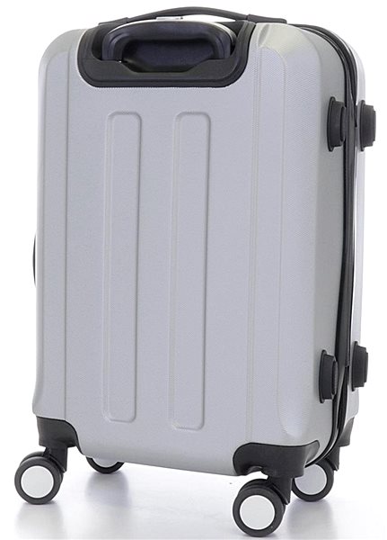 Cestovný kufor T-class TPL-3011, veľ. M, ABS, (strieborná), 55 × 36 × 23,5 cm Zadná strana