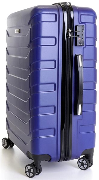 Cestovný kufor T-class 618, veľ. L, TSA zámok, (matná modrá), 65 × 43 × 26 cm Bočný pohľad