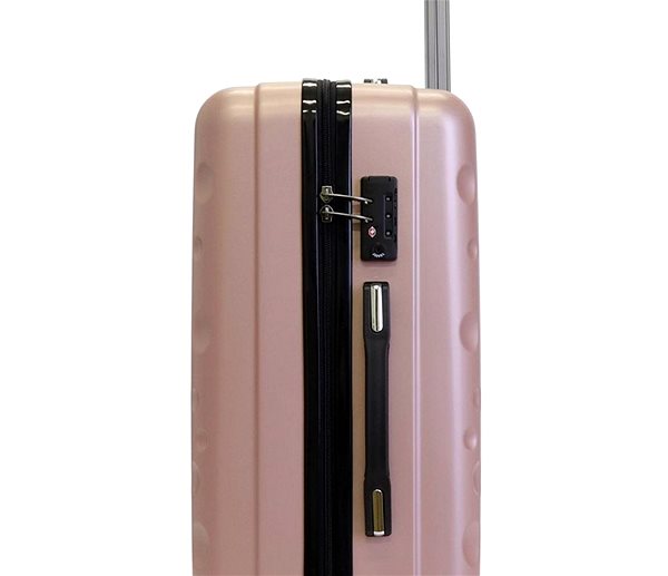 Cestovný kufor T-class 628, veľ. L, TSA zámok, (ružový), 65 × 43 × 26 cm Bočný pohľad