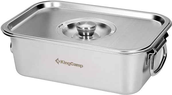 Kempingový riad KingCamp 4 People Stainless Steel Hot Pot Set Predná strana – 3D