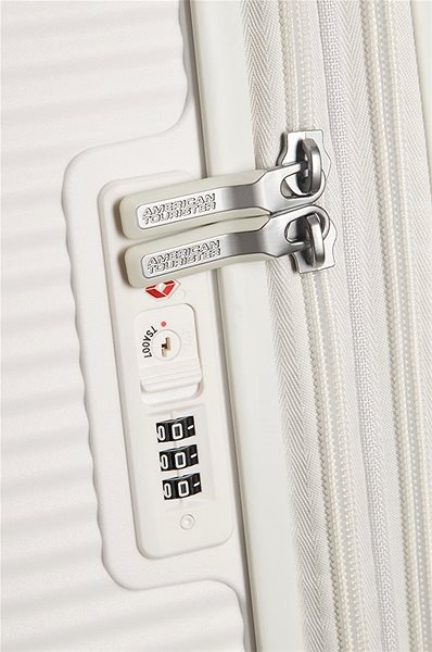 Cestovný kufor American Tourister Soundbox Spinner TSA Pure White Vlastnosti/technológia
