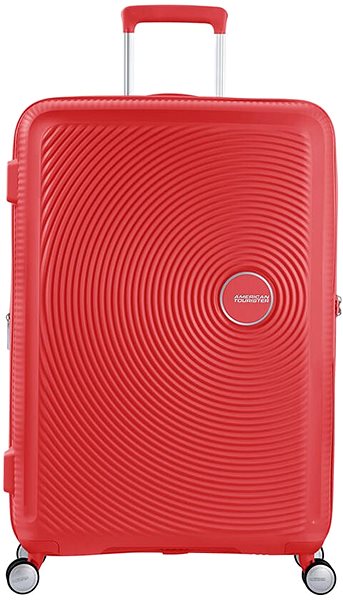 Cestovný kufor American Tourister Soundbox Spinner 77 EXP Coral Red Screen