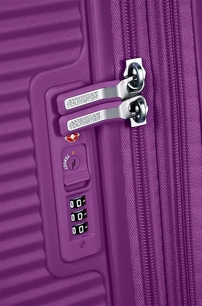Cestovný kufor American Tourister Soundbox Spinner 55 EXP Purple Orchid Vlastnosti/technológia