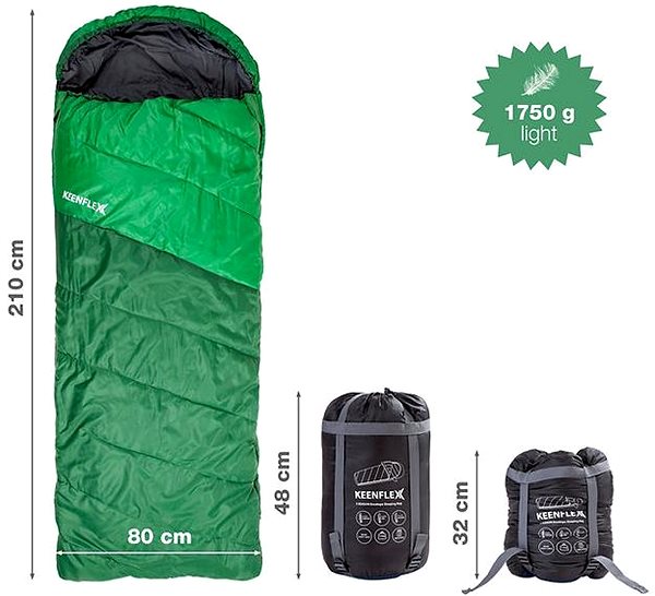 Spací pytel Keenflex dekový spací pytel Twin Zips zelený ...