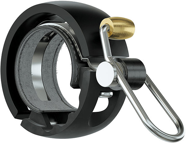 KNOG Oi Luxe Small Matte black bicycle bell.