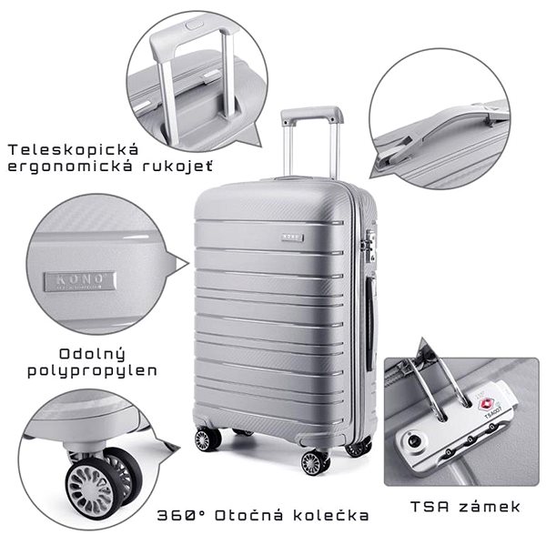 Travel case Kono Travel case 2091 grey M 65cm .