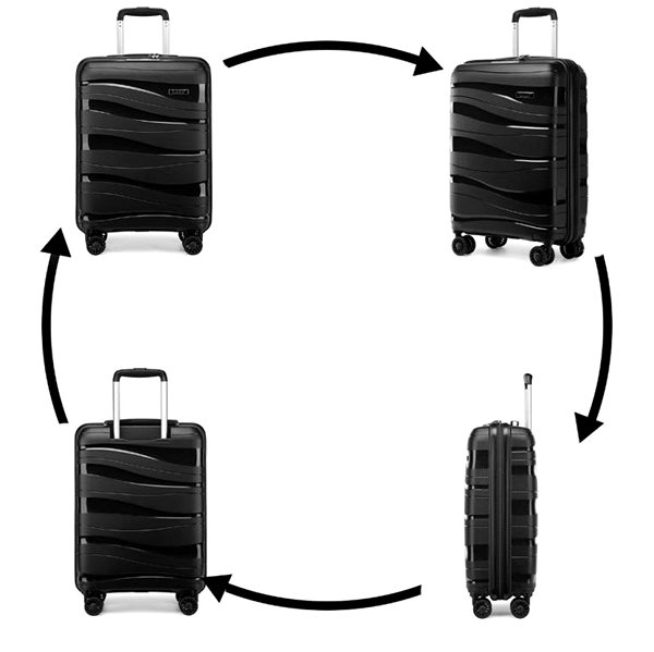 Kono suitcase set Set of 4 suitcases 2094 Black S M L .