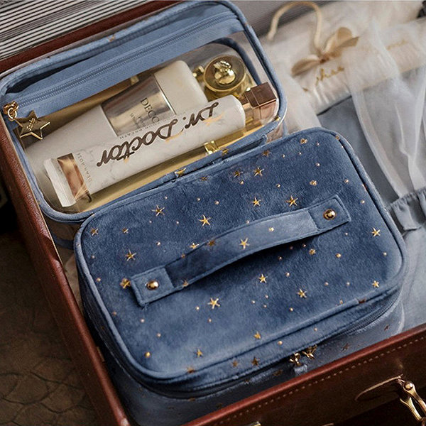 Cosmetic bag Livefy Cosmetic bag Stars 2 in 1, blue .