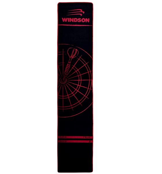 Windson carpet - Dartboard carpet, black with red print.