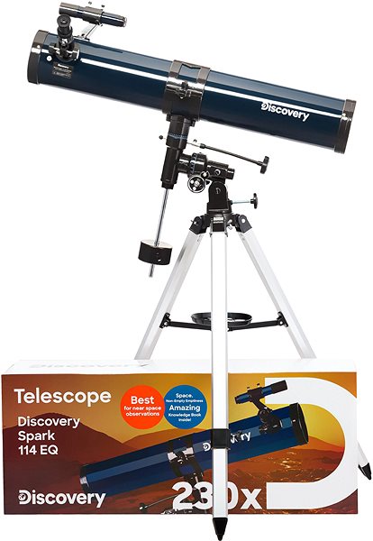 Teleskop Discovery hvezdársky ďalekohľad Spark 114 EQ s knižkou ...