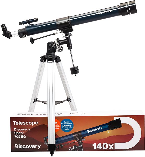 Teleskop Discovery hvezdársky ďalekohľad Spark 709 EQ s knižkou ...