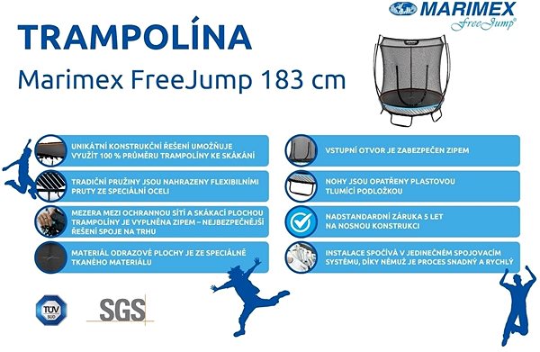 Trambulin Marimex Free Jump 183 cm Jellemzők/technológia