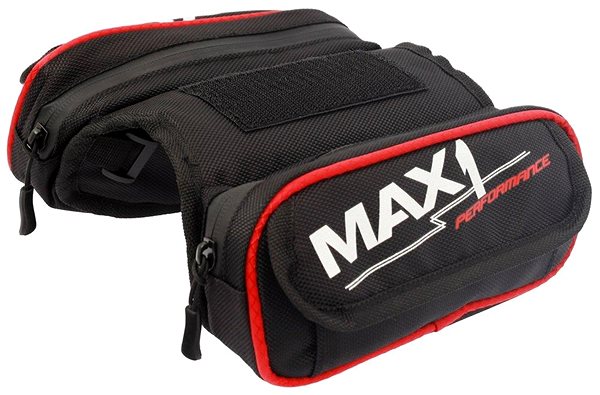 Taška na bicykel MAX1 Mobile Two – taška na rám, červeno-čierna ...
