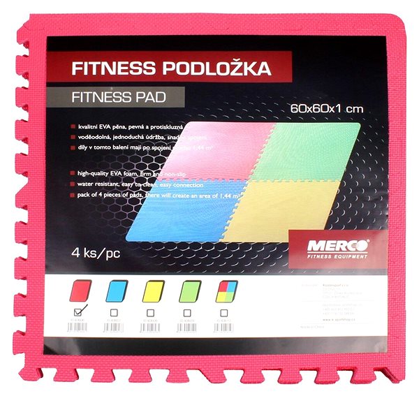 Podložka na cvičenie Colored Puzzle fitness podložka mix farieb 4 ks ...
