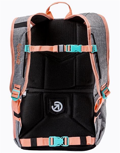 Mestský batoh Meatfly BASEJUMPER Backpack, Pink/Grey Heather Zadná strana