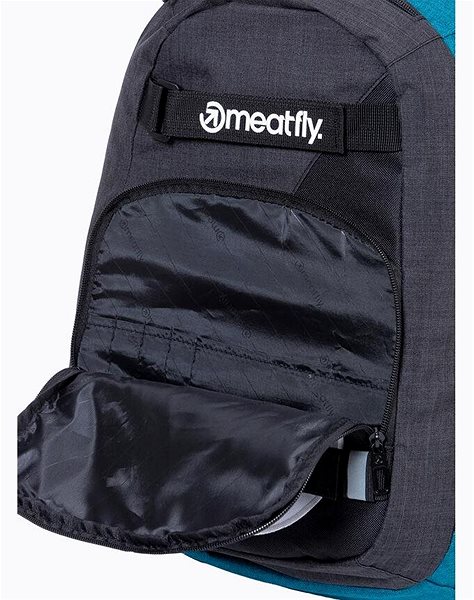 Městský batoh Meatfly EXILE Backpack, Petrol Heather / Charcoal Heather Vlastnosti/technologie