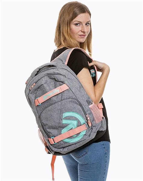 Mestský batoh Meatfly EXILE Backpack, Pink/Grey Heather Lifestyle